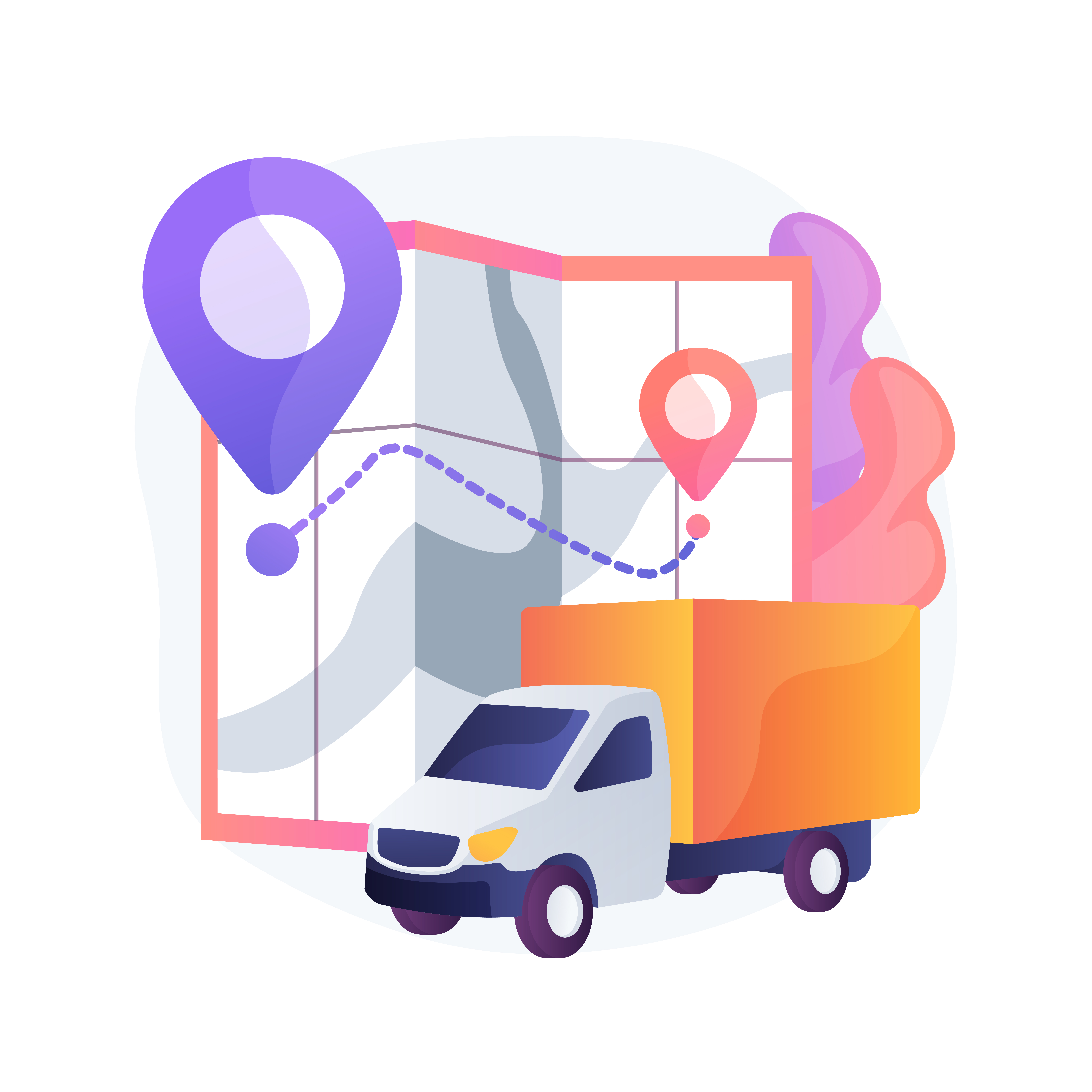 delivery point abstract concept vector illustration.